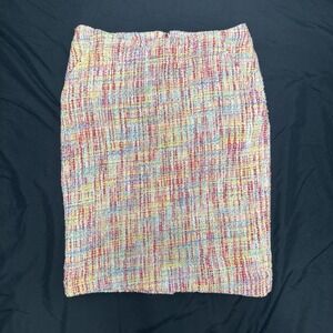 Merona Pastel Tweed Pencil Skirt Size 2 Spring Colorful Cottage Fairy Whimsi Fem